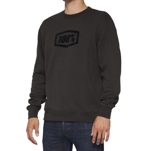 100% AVALANCHE Pullover Crewneck Fleece Light Black - L